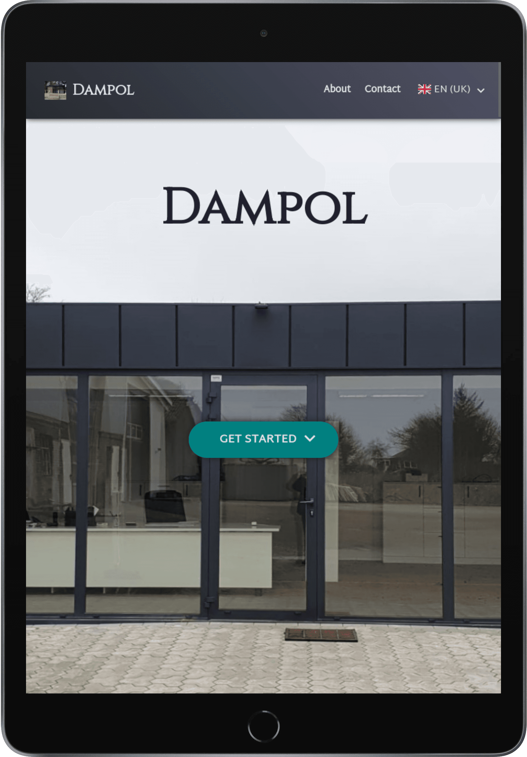 Dampol demo homepage tablet black