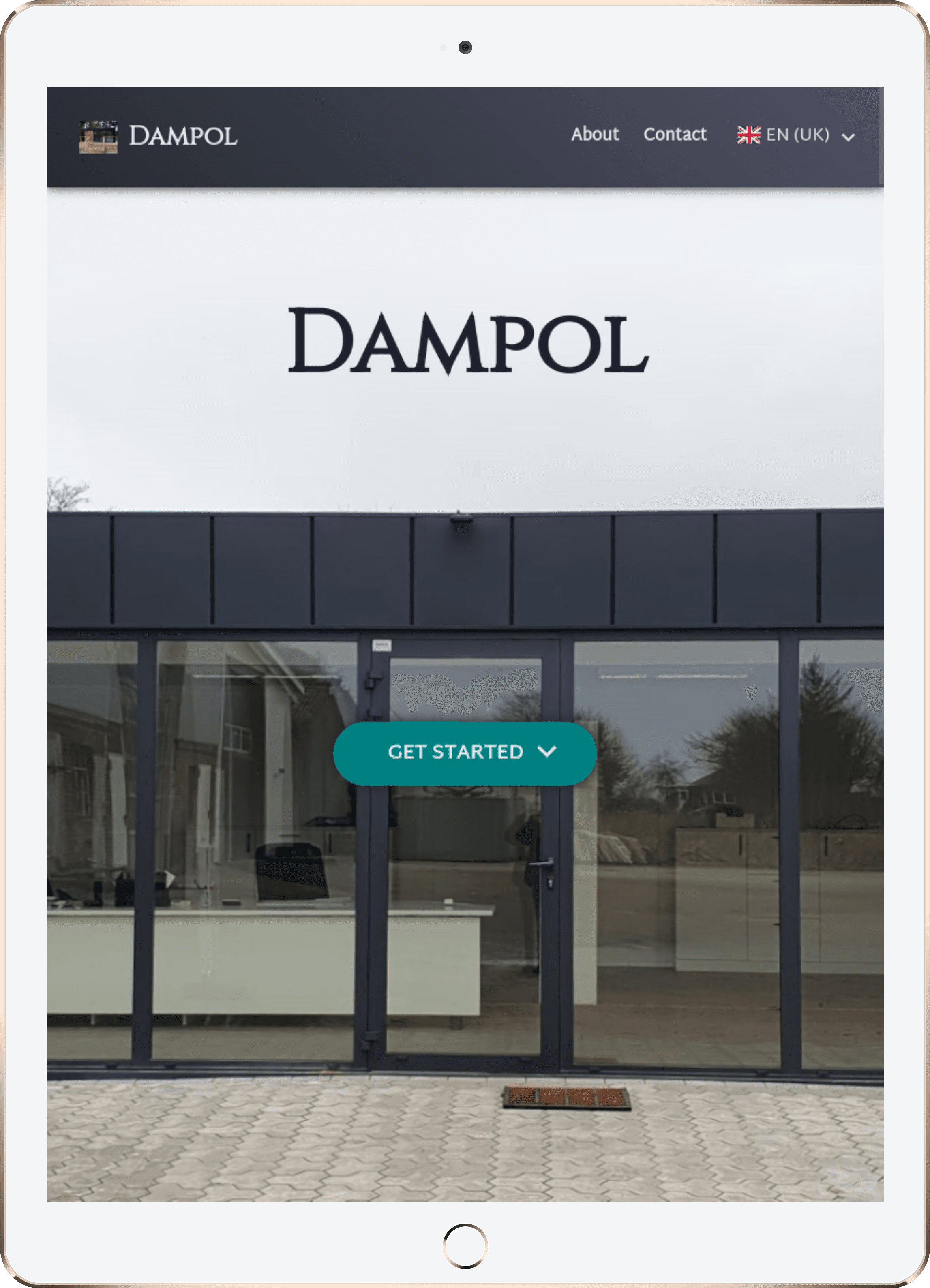 Dampol demo homepage tablet white